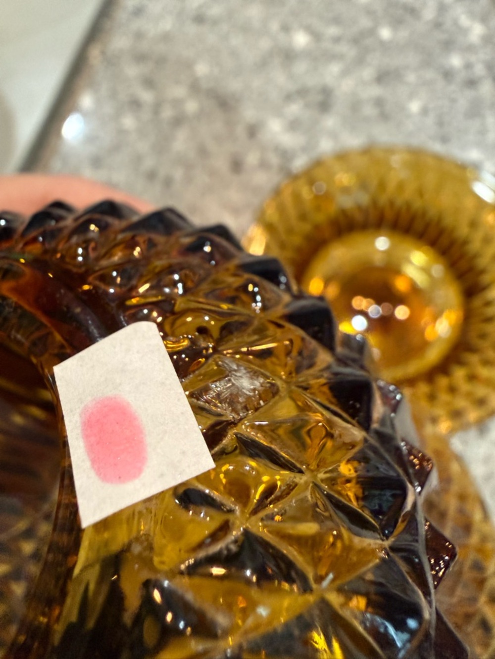 Indiana Glass Amber Textured Fairy Lantern
Minor flea bite/scuff, noted. - Picture 8 of 8